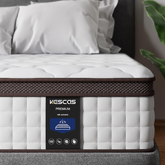 Kescas 10 Inch Hybrid Full Mattress with Memory Foam & Heavier Coils