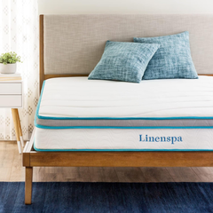 Linenspa 8 Inch Memory Foam and Spring Breathable Cooling Hybrid Mattress for Kids