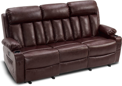 MCombo Dual Recliner Sofa with Heat and Massage