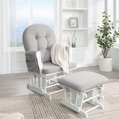 Naomi Home Brisbane Nursery Glider with Ottoman Chairs for Breastfeeding, Maternity, Napping