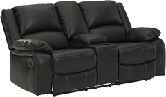 Signature Design by Ashley Faux Leather Manual Double Reclining Sofa