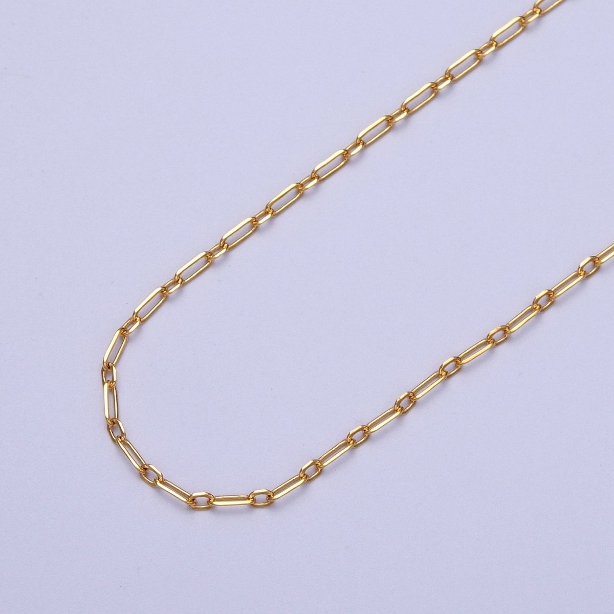 24K Gold Filled 1.5mm Mini Flat Link Paperclip Cable Chain Gold Unfinished Chain | ROLL-970