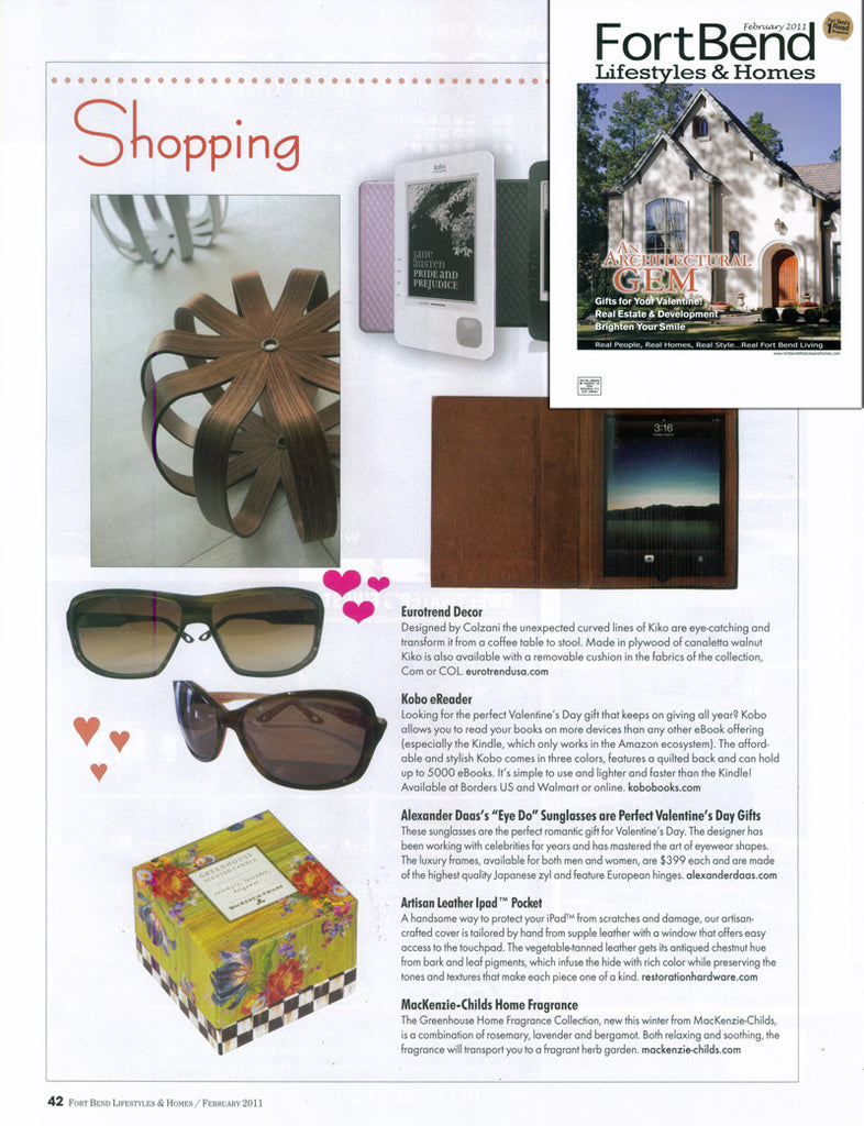 Fort Bend Lifestyles & Homes Magazine featuring Alexander Daas Sunglasses