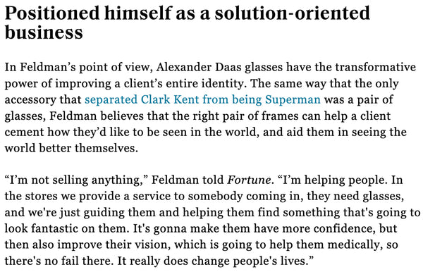 Fortune Magazine Article featuring Alexander Daas founder, Alex Feldman