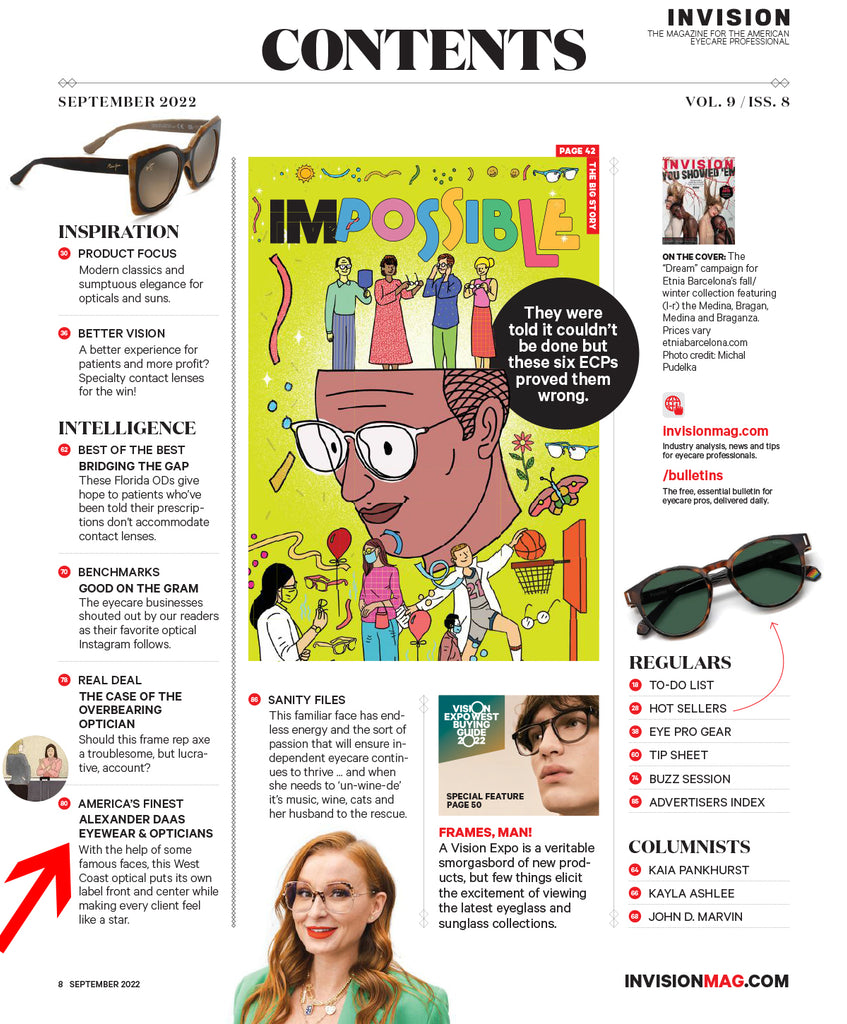 Invision Magazine 2022-09 Issue featuring Alexander Daas Sunglasses