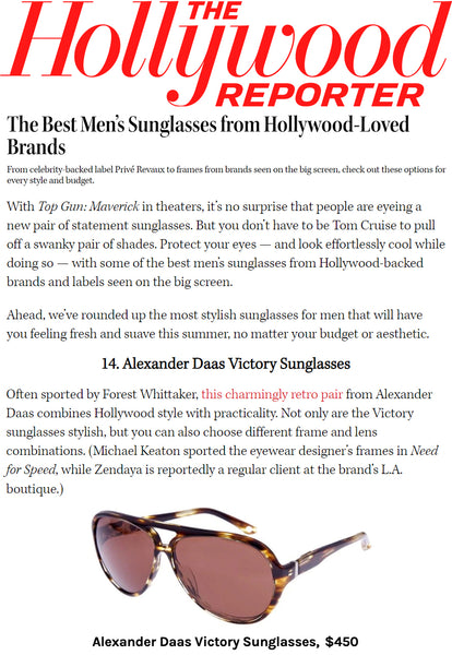 The Hollywood Reporter featuring Alexander Daas Victory Sunglasses
