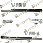 2008+ Yamaha 300hp V6 Decals - Silver