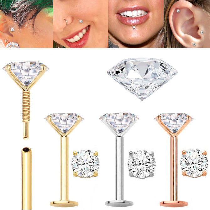 diamond nose stud flat back