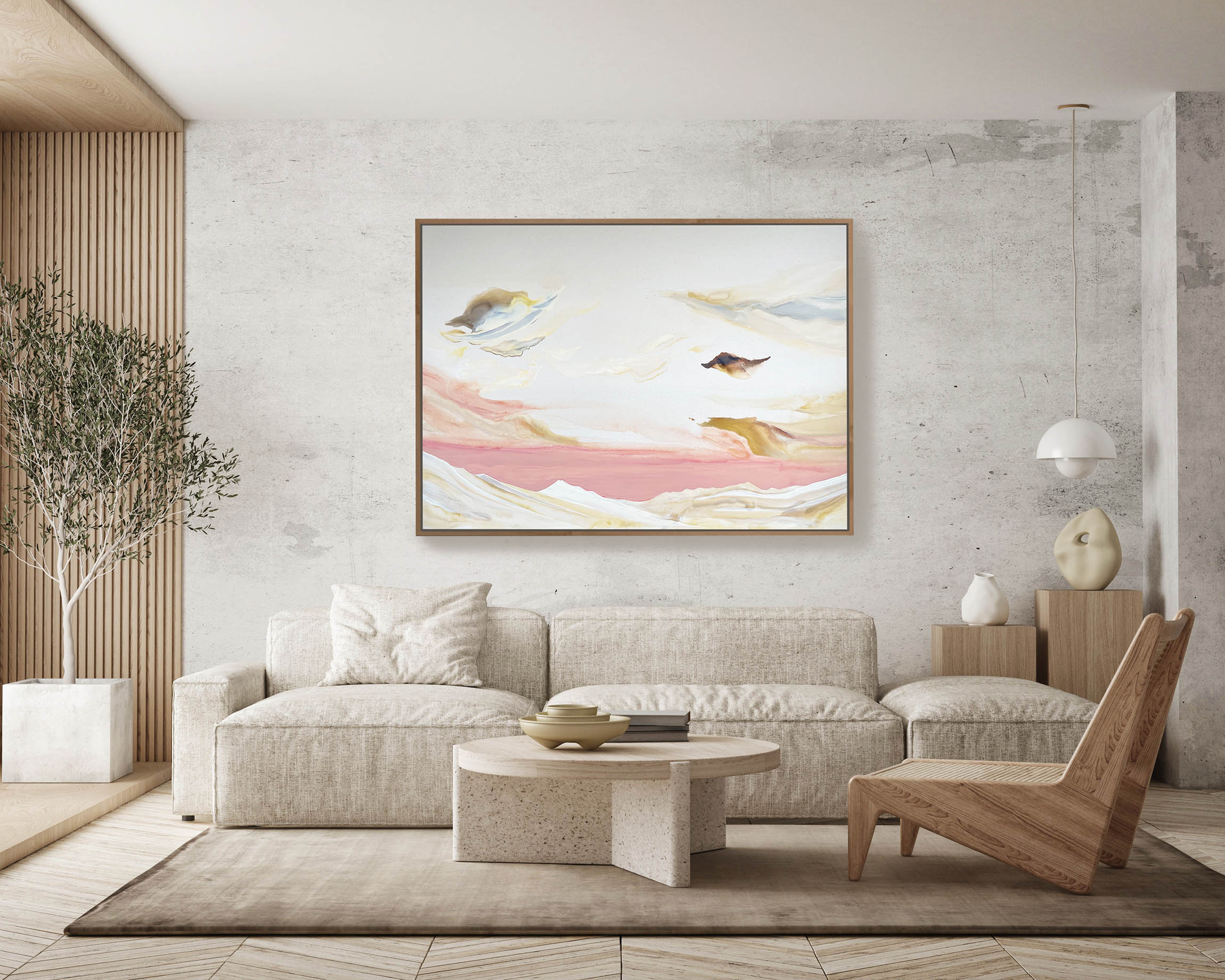 Awake my soul original painting on canvas in interior setting