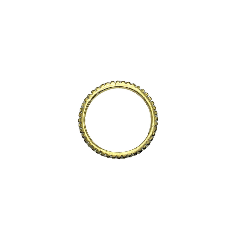 Dainty eternity band ring yellow gold full view