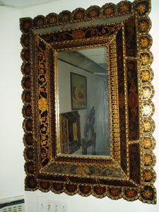 reverse painted glass mirror