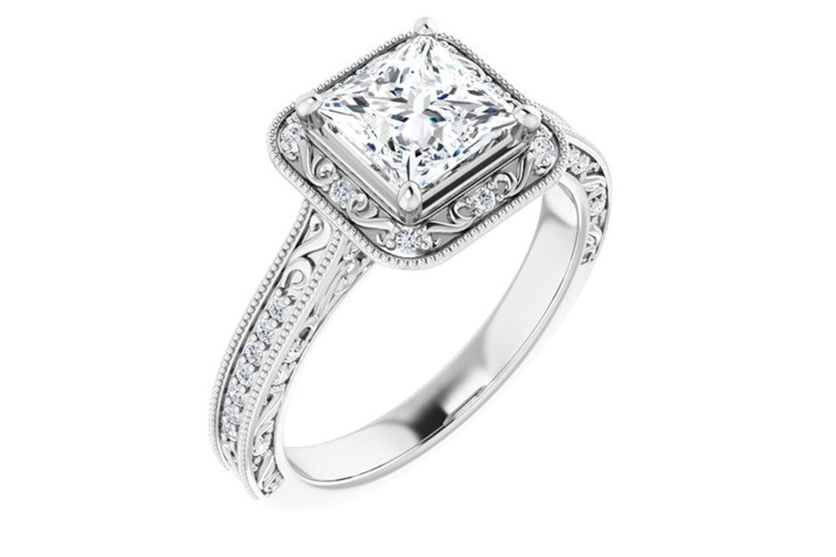 "Evangeline"  Diamond Halo Ring Setting