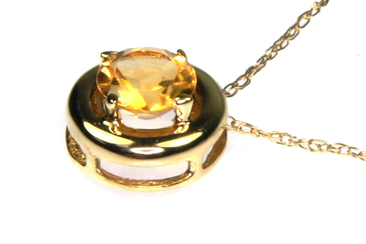 Citrine Solitaire Necklace