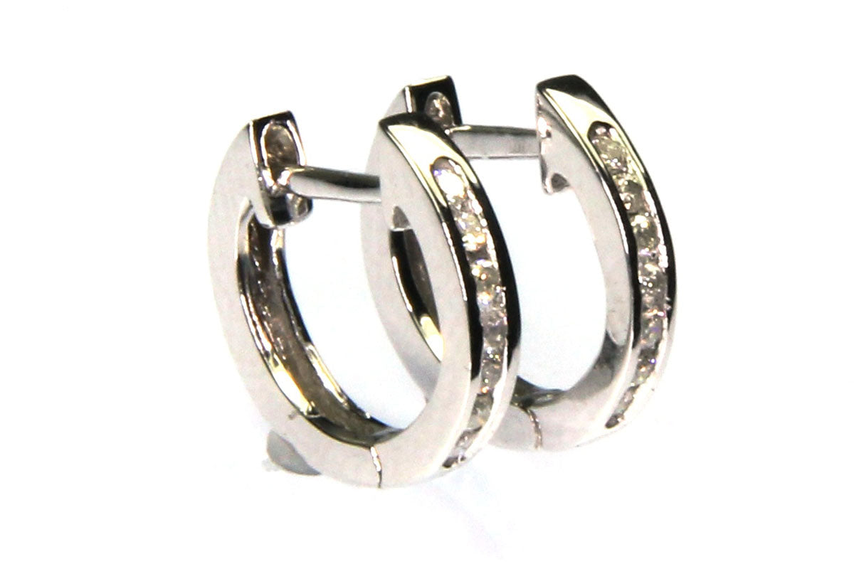 Diamond Huggie Hoop Earrings