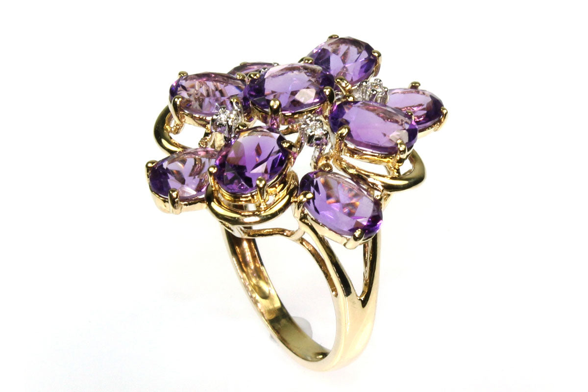 Oval Amethyst Cluster Ring
