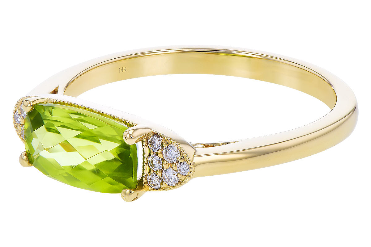 Peridot and Diamond Ring