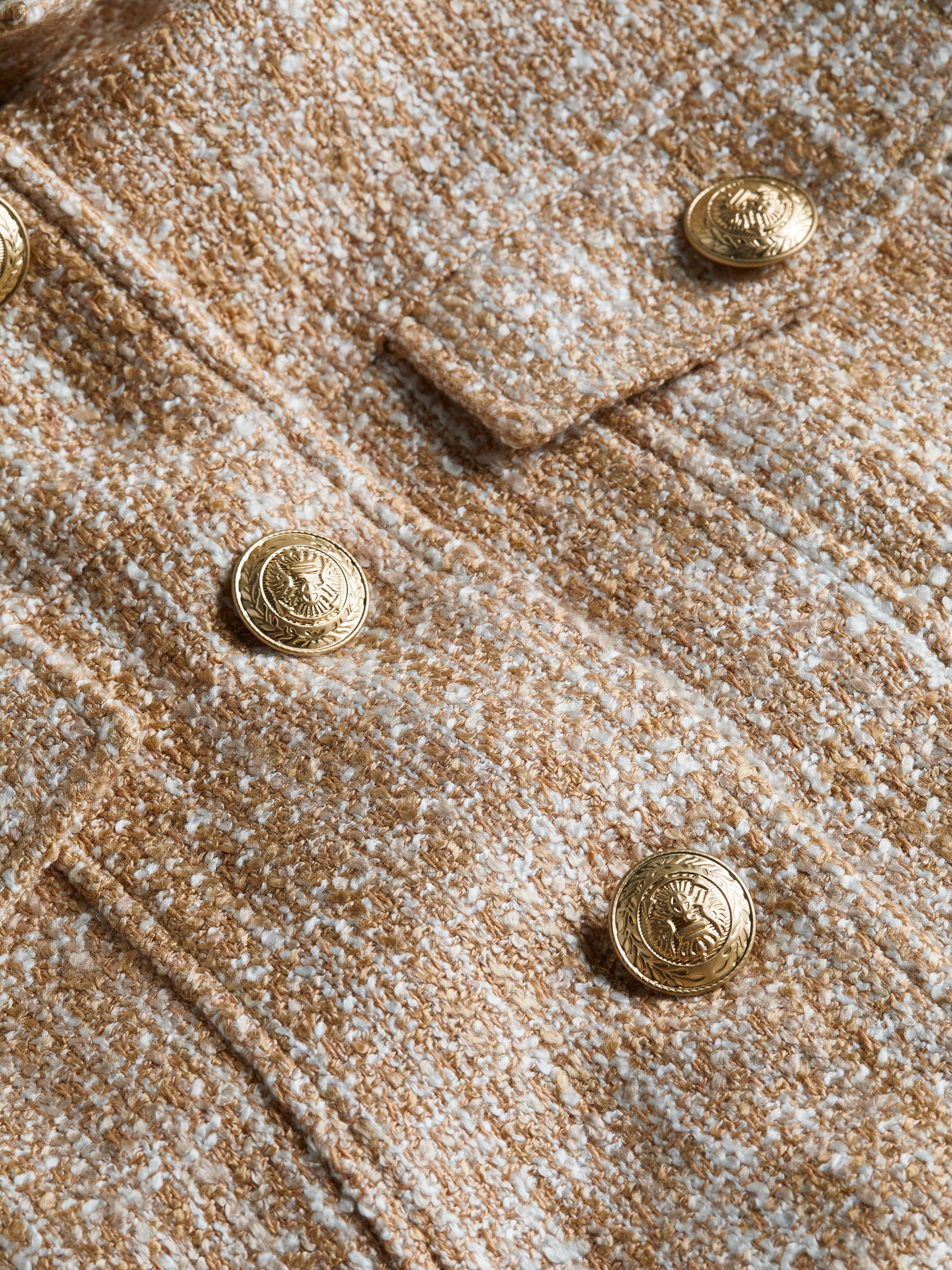 Shop L Agence Kasey Tweed Jacket In Bone Multi