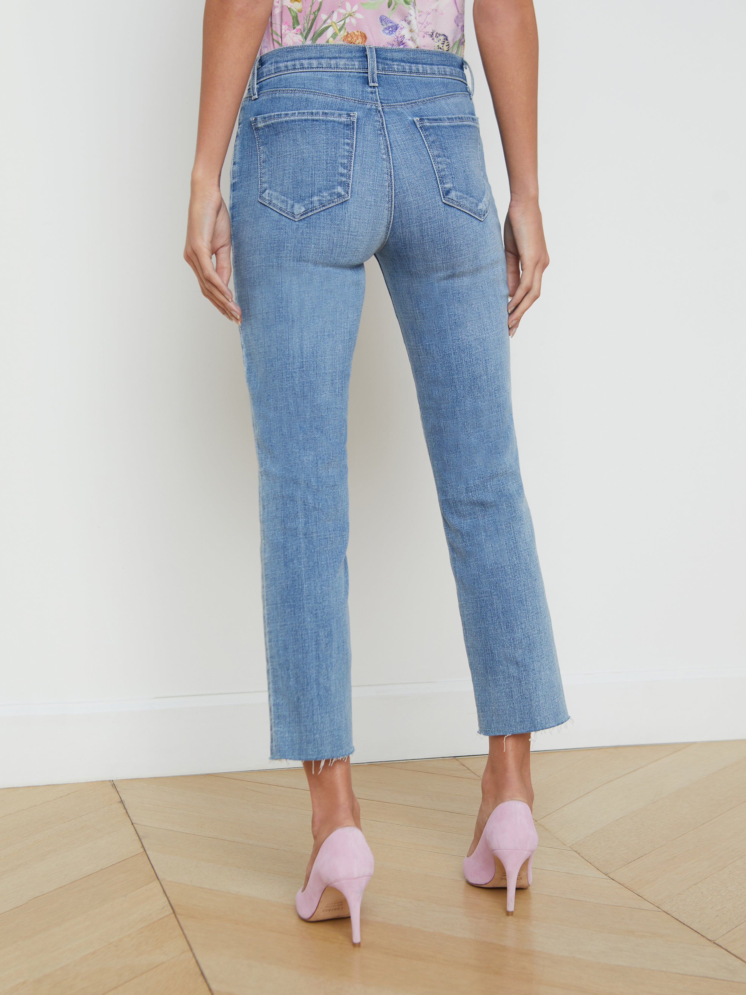 Shop L Agence Sada Slim-leg Cropped Jean In Tuscany