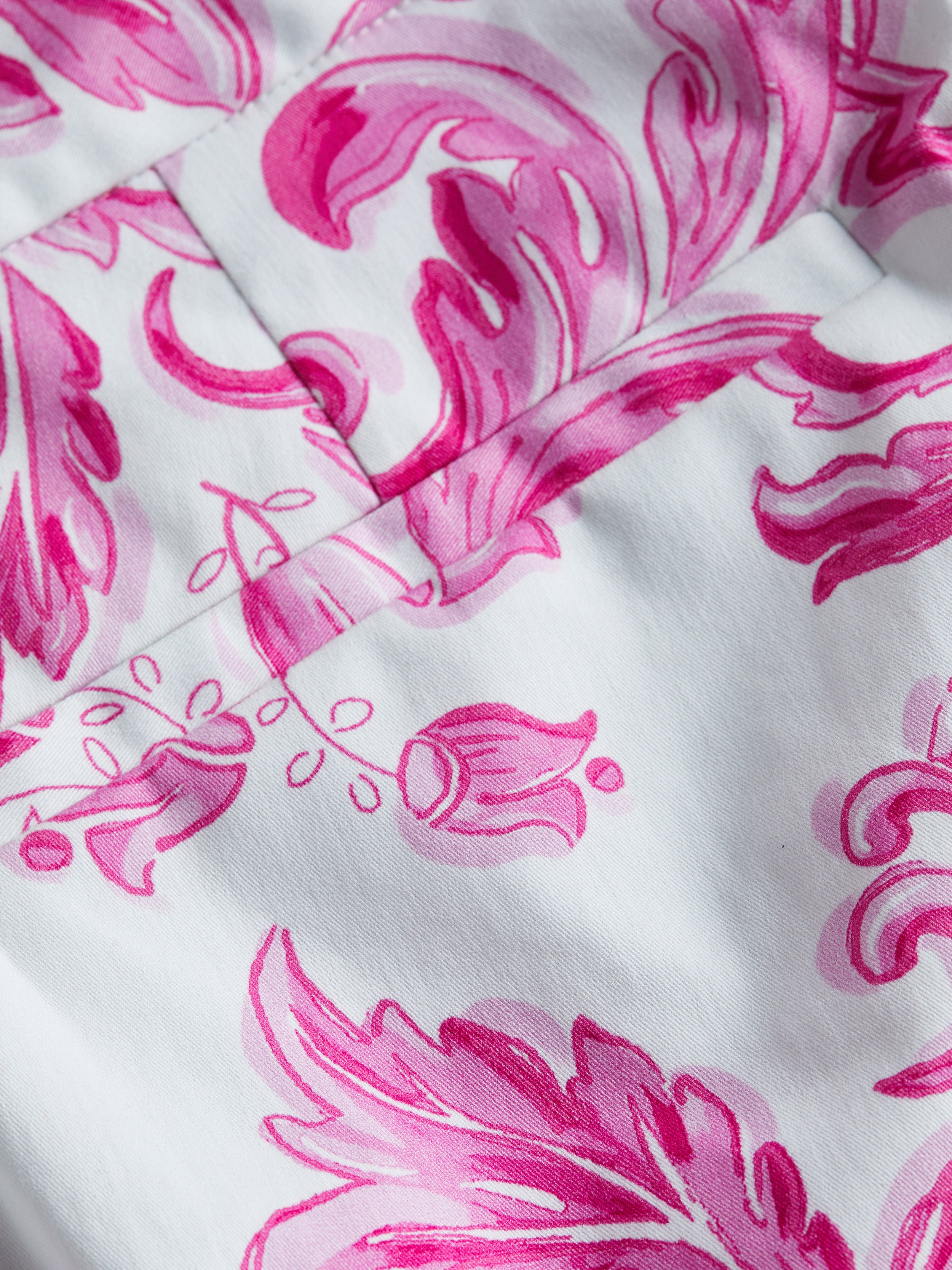 Shop L Agence Ludivine Trouser In White/pink Mediterranean Tile
