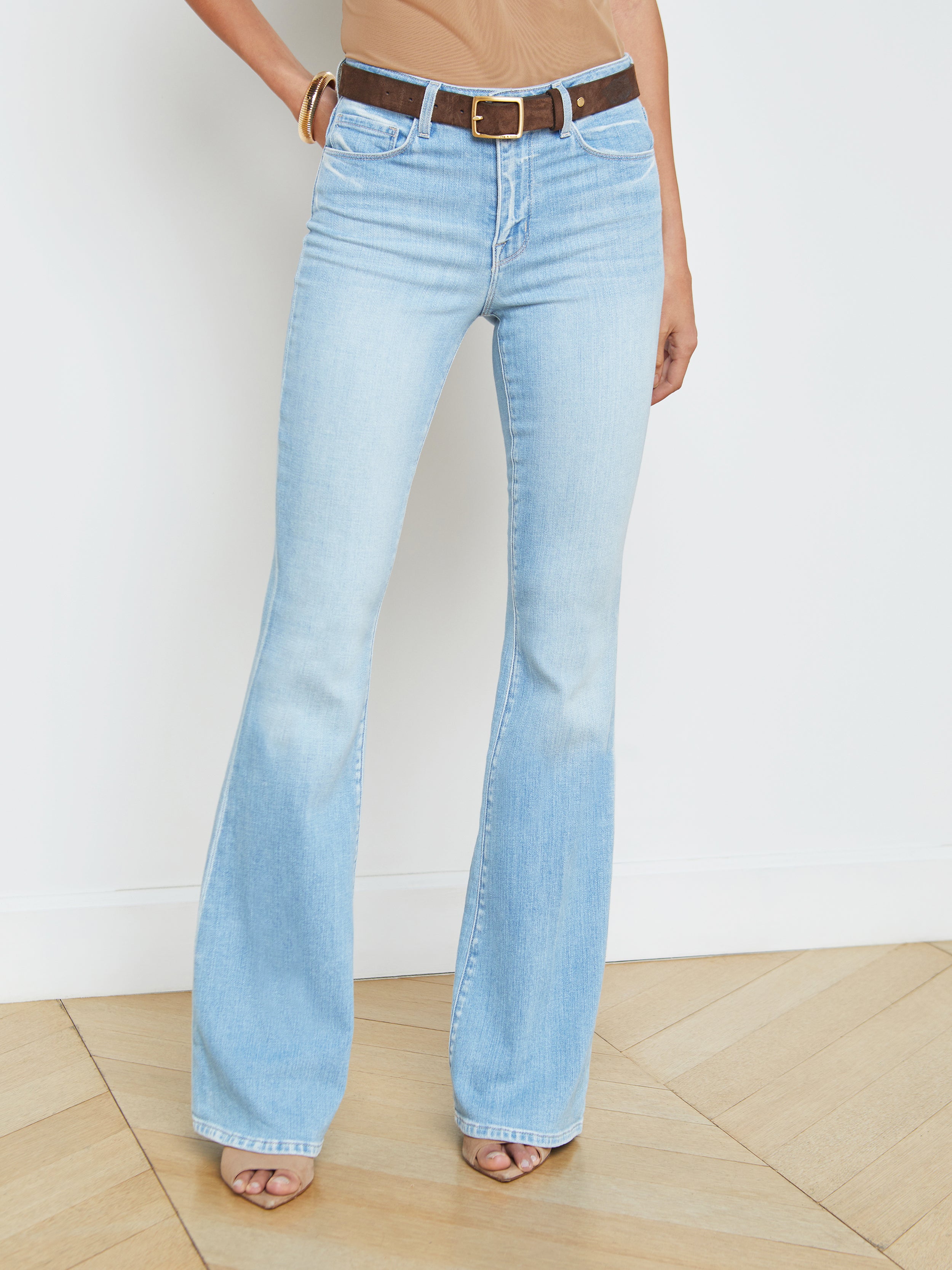 Shop L Agence Bell Flare Jean In Olympia