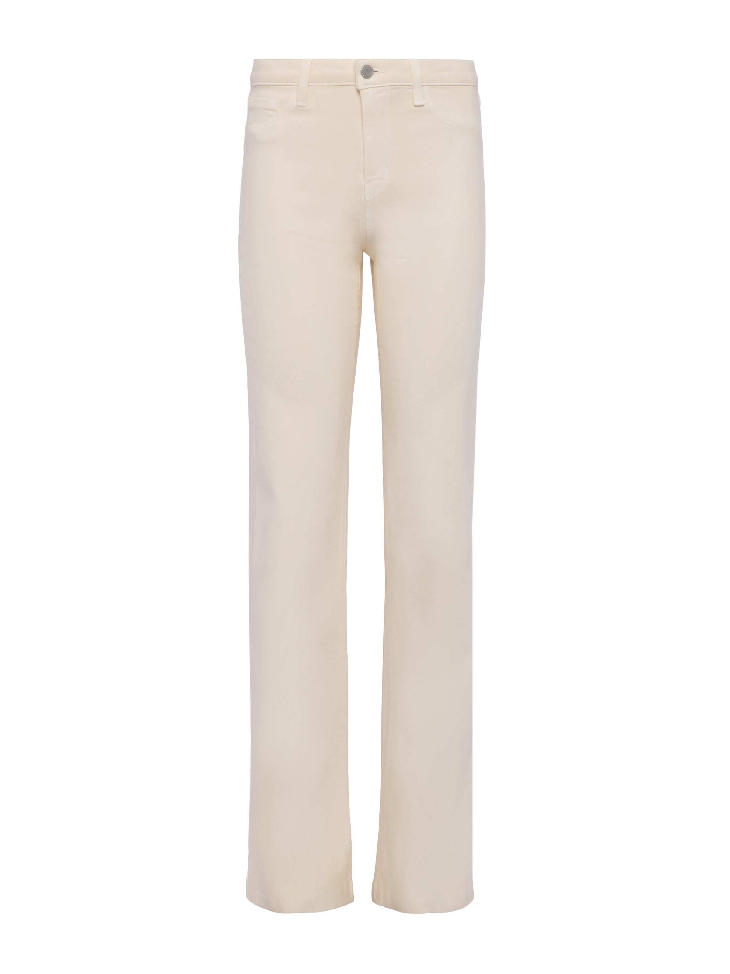 L Agence Clayton Coated Wide-leg Jean In French Vanilla Coated