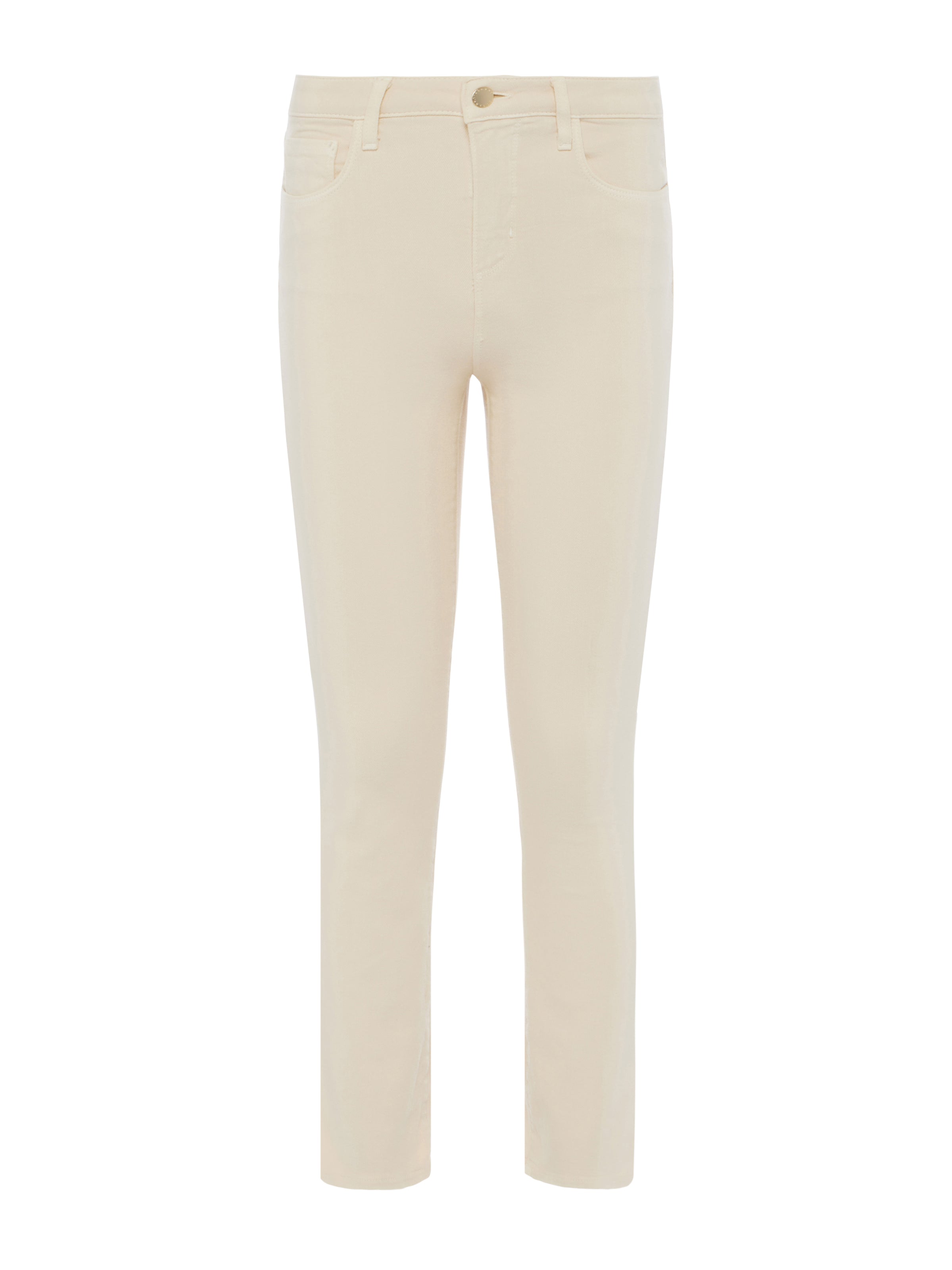 Shop L Agence Mira Cropped Bootcut Jean In Creme Brulee