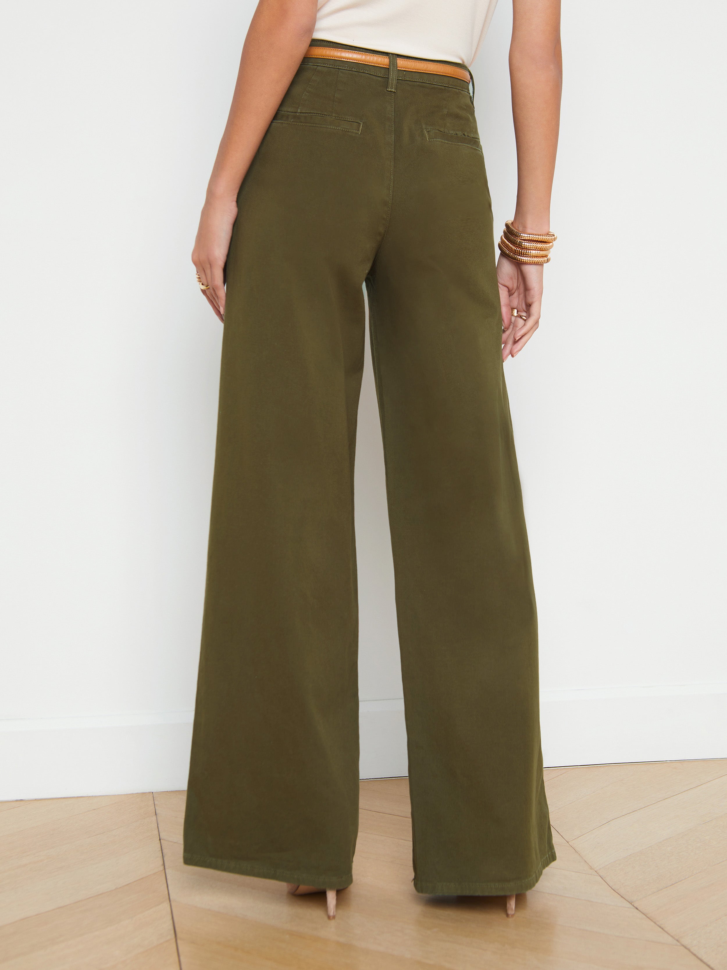 Shop L Agence Jayce Ultra Wide-leg Pant In British Khaki