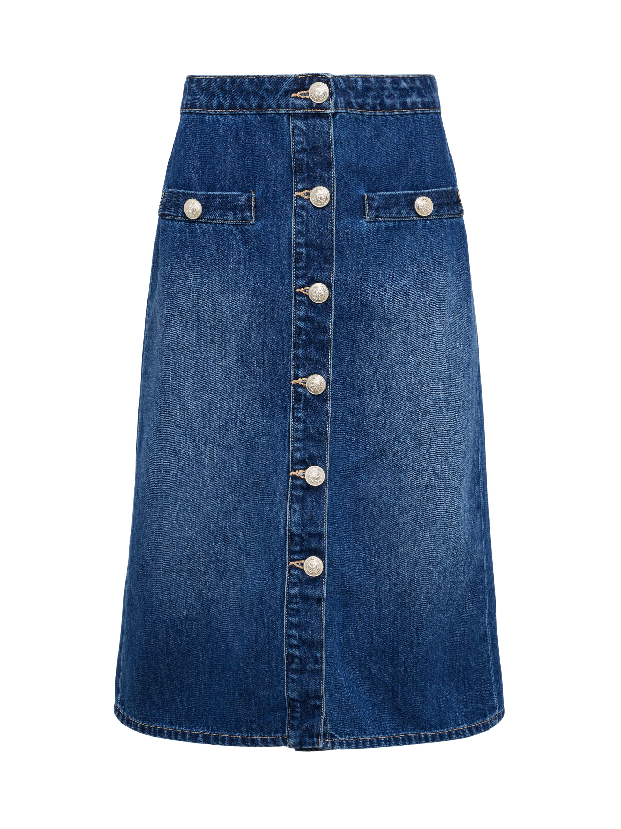 Shop L Agence Landry Denim Skirt In Verdugo