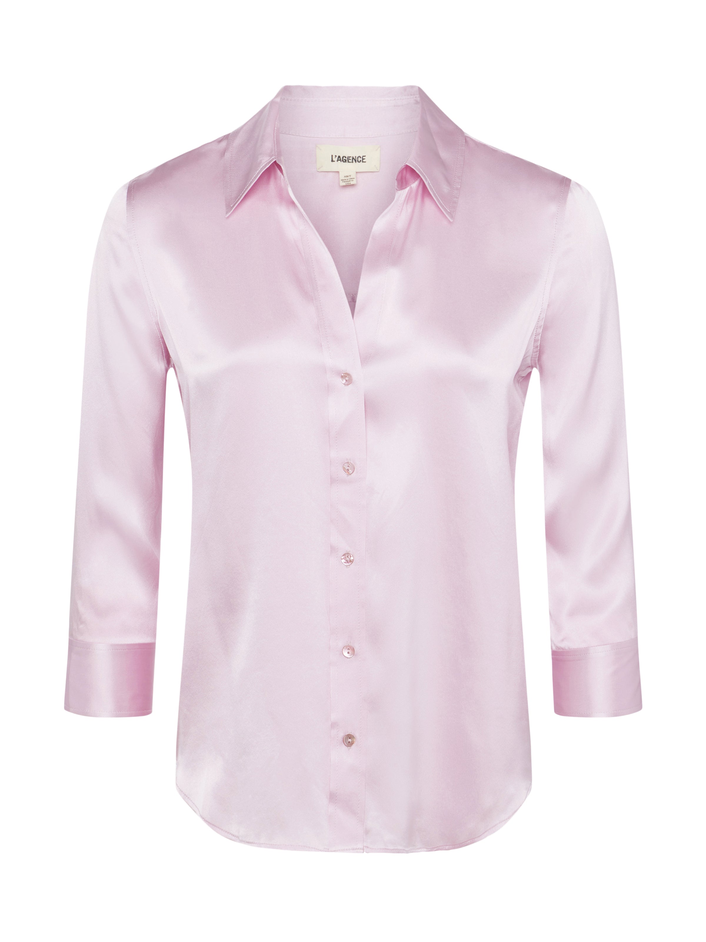 Shop L Agence Dani Silk Blouse In Lilac Snow