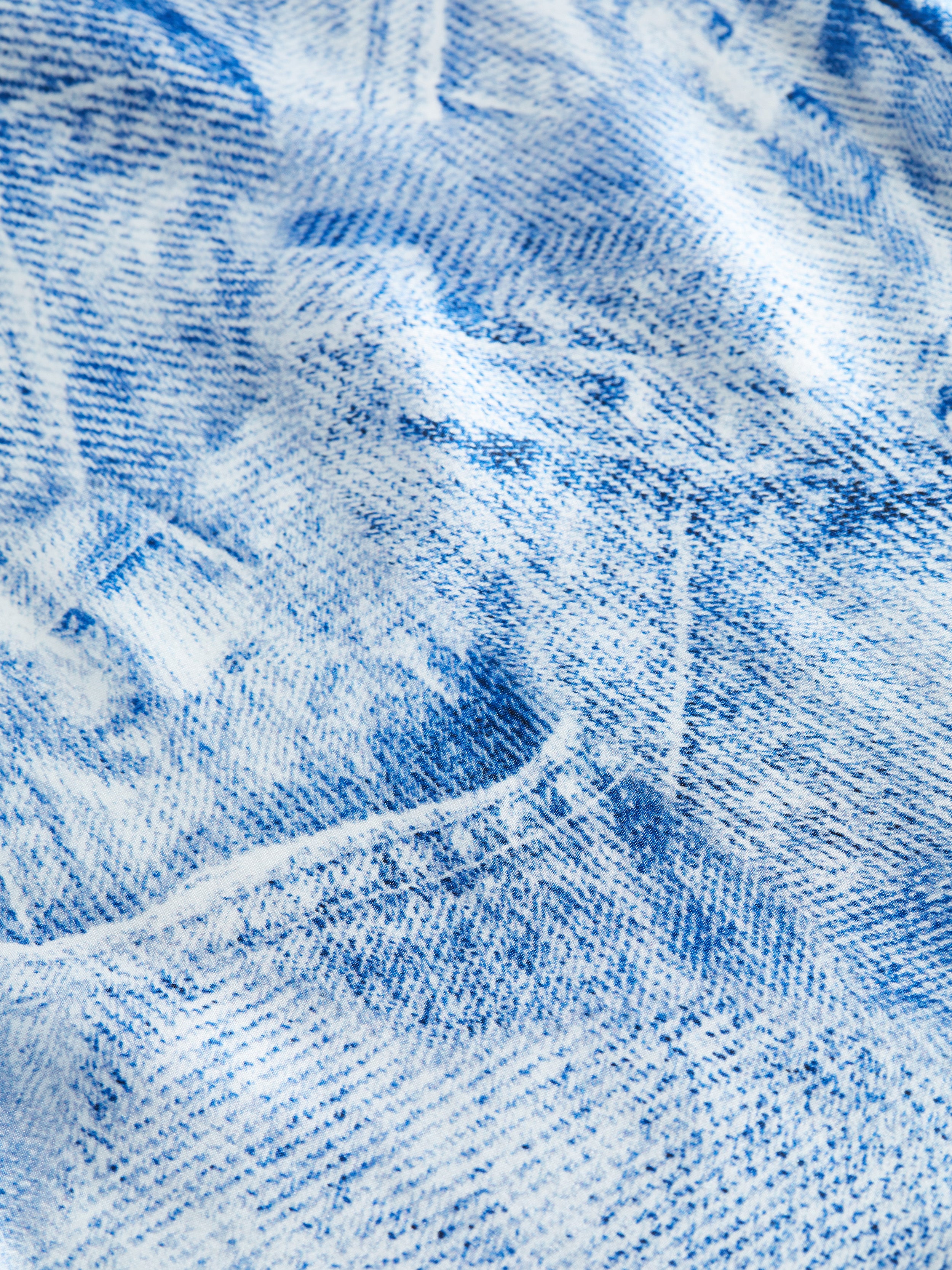 Shop L Agence Lexi Silk Camisole In Blue Multi Denim Print