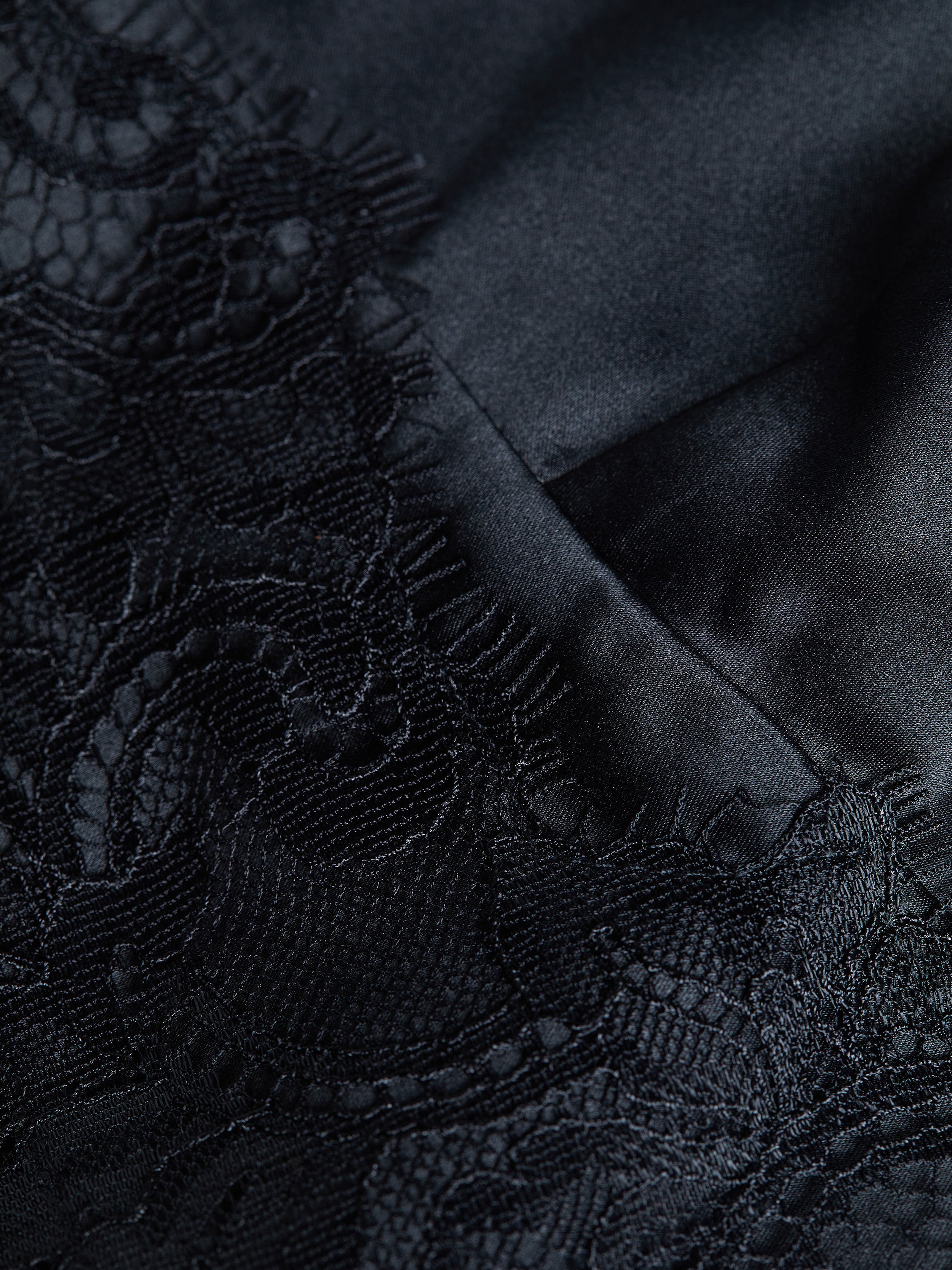 Shop L Agence Loyal Lace-trim Silk Skirt In Black