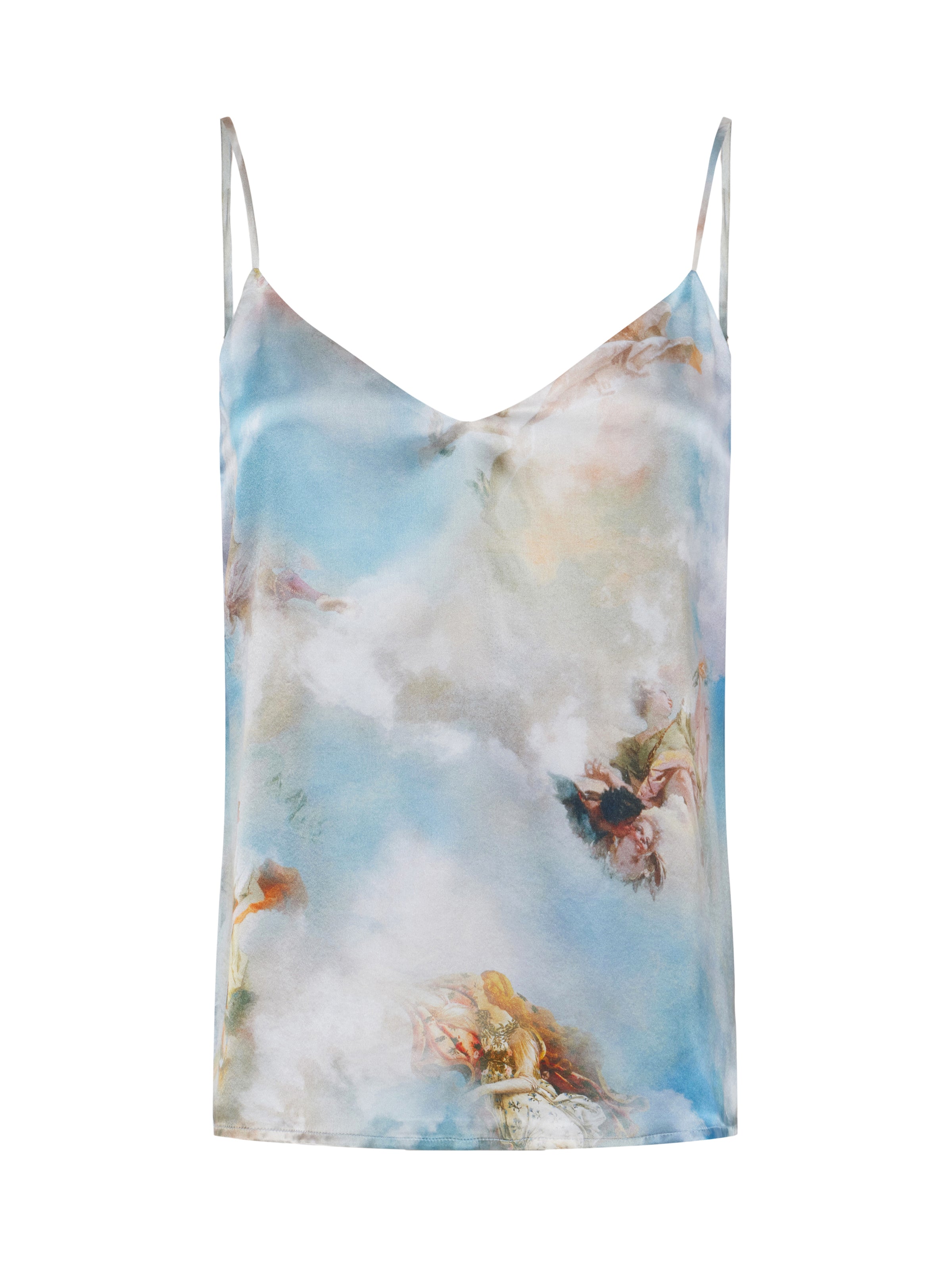 Shop L Agence Jane Silk Camisole In Light Blue Multi Renaissance