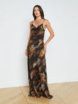 Cowl Neck Animal Leopard Print Silk Dress