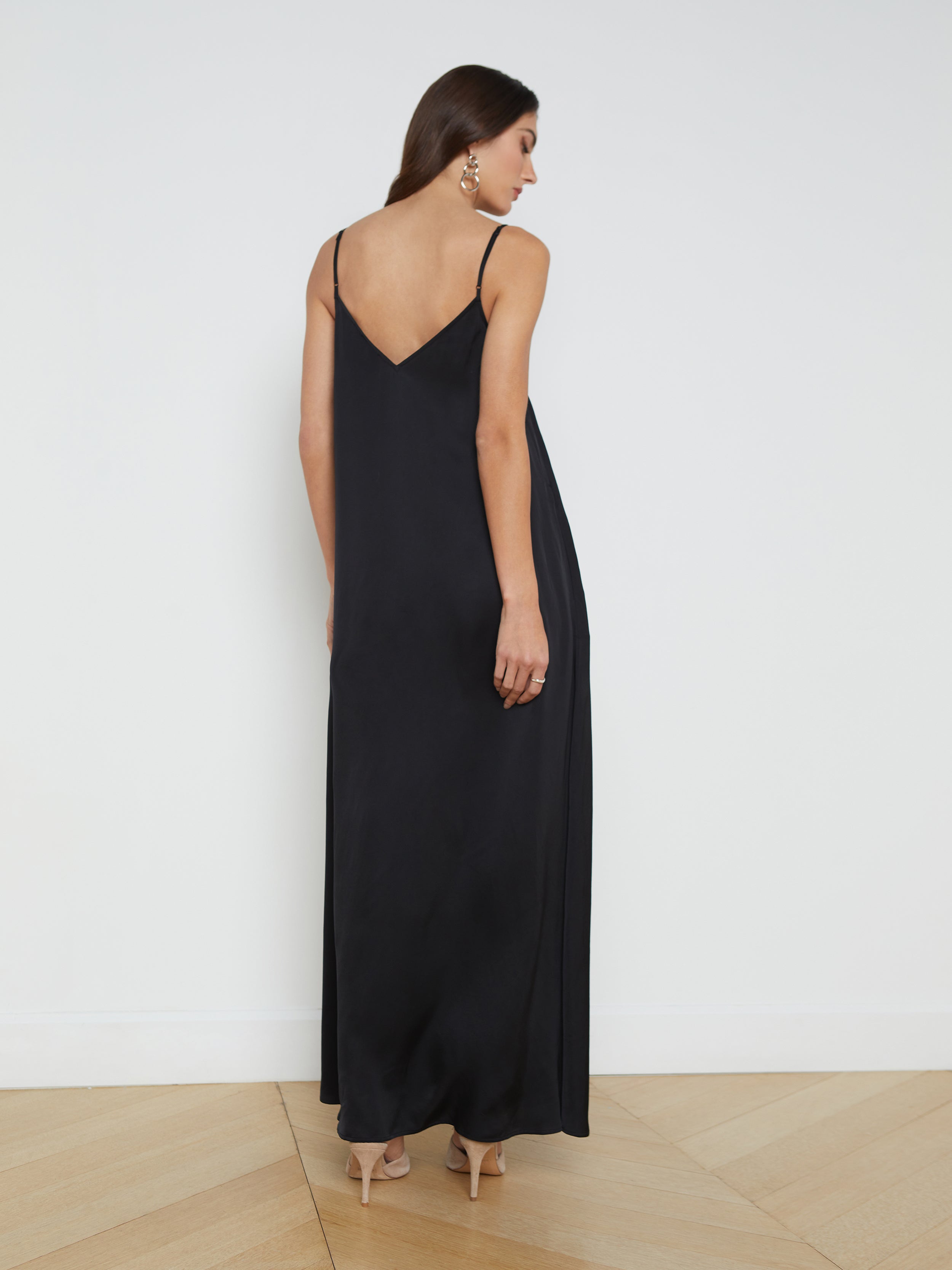 Shop L Agence Hartley Maxi Dress In Black