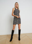 Sexy Plaid Print Tweed Button Front Button Closure Dress