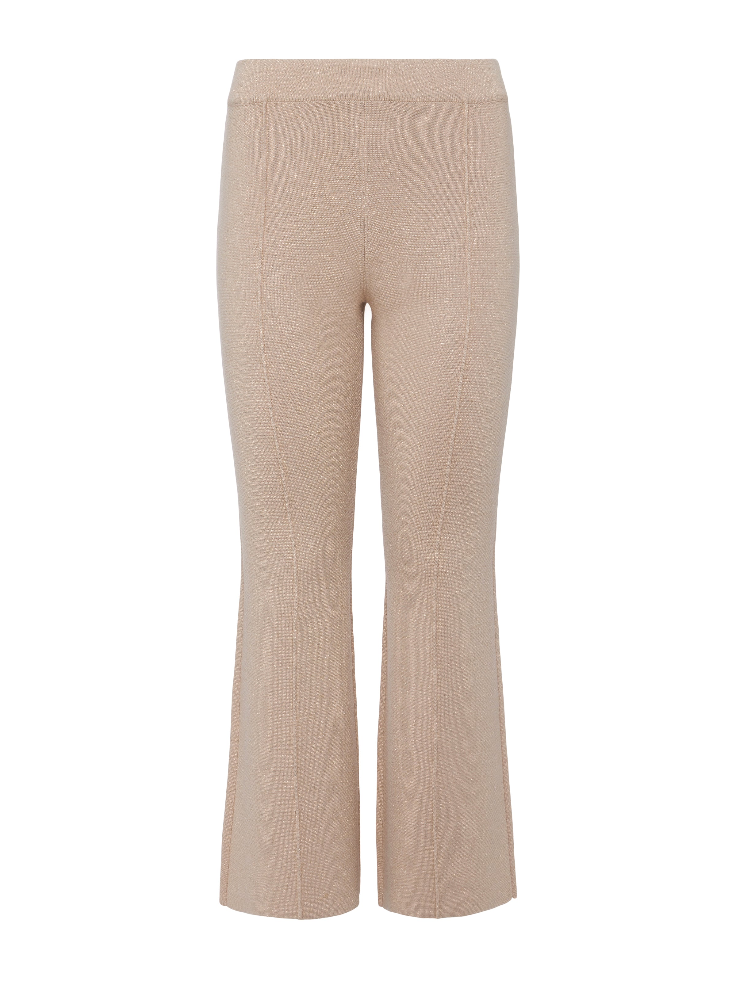 Shop L Agence Ren Cropped Flare Knit Pant In Pale Khaki