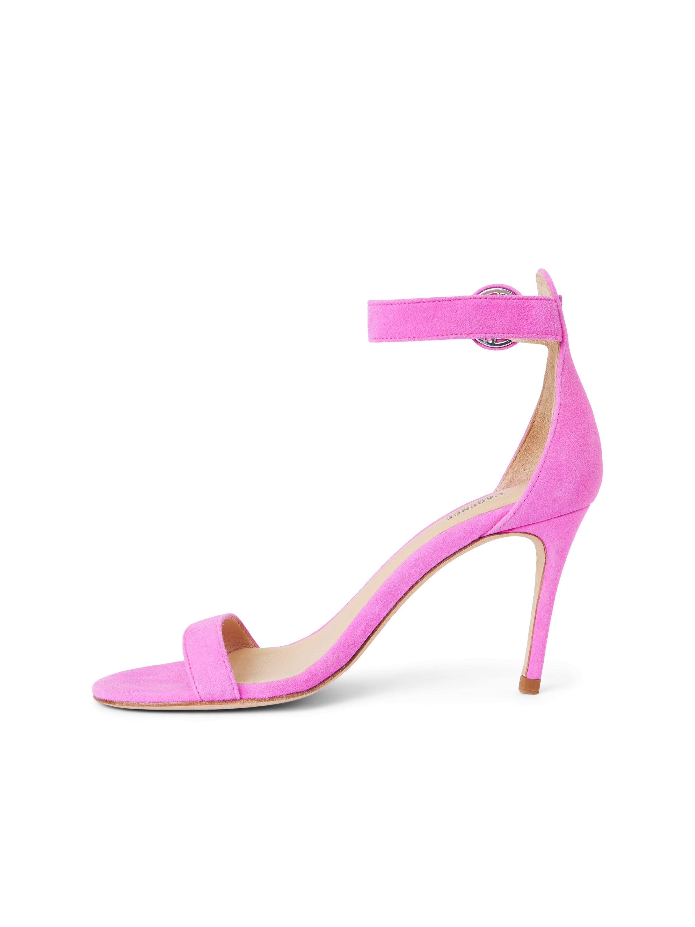 L Agence Gisele Sandal In Neon Pink Suede | ModeSens