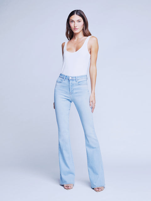 L'AGENCE Marty High-Rise Flare Jean In Jet