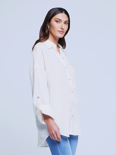 High-Low-Hem Button Front Tunic