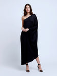 Petite A-line Draped One Shoulder Fall Dress