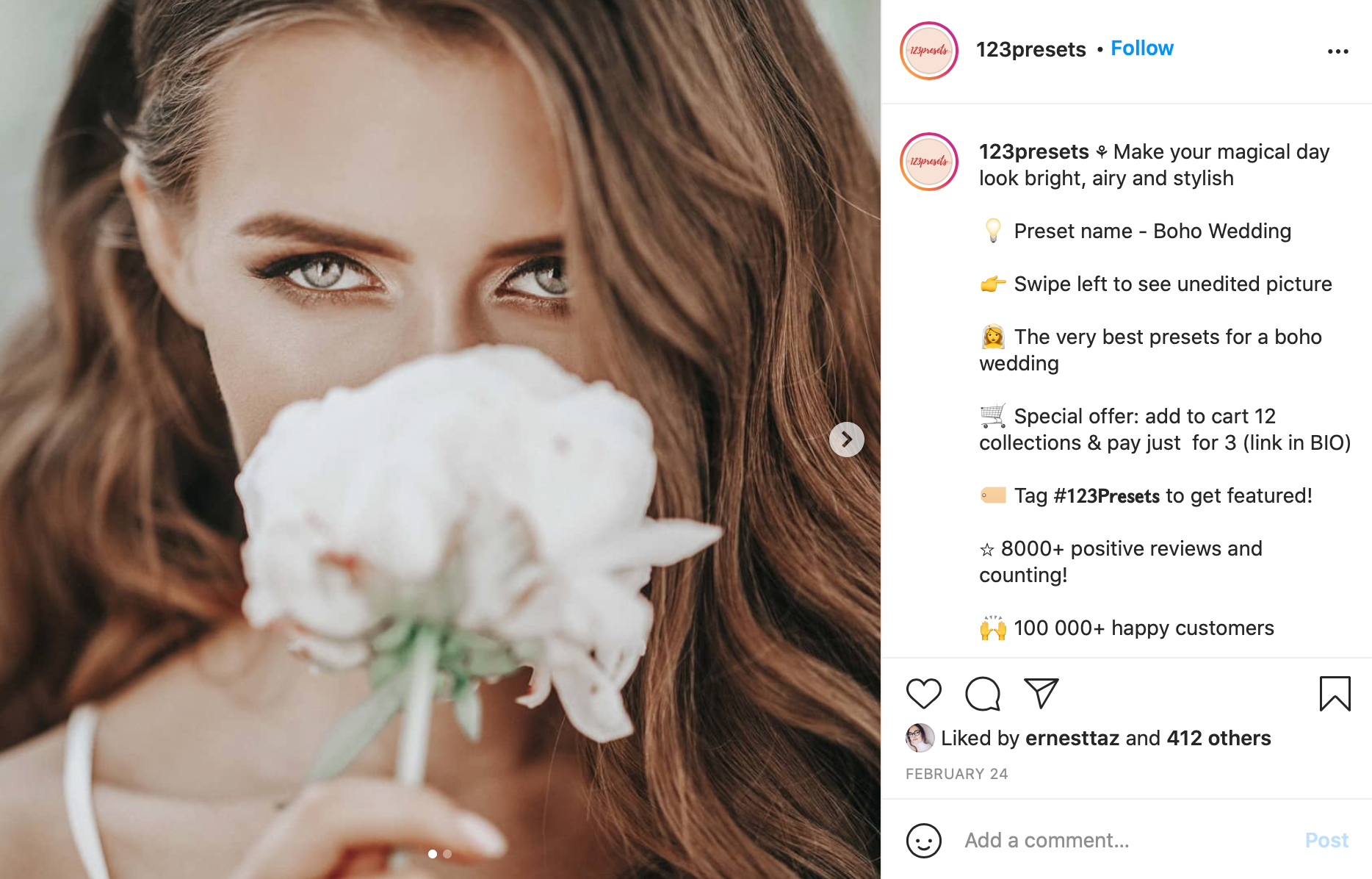 woman smelling flower