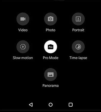 PRO mode camera settings