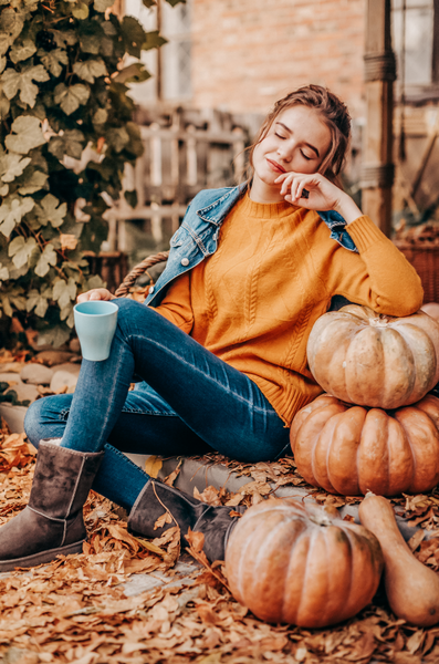 woman with denim jacket