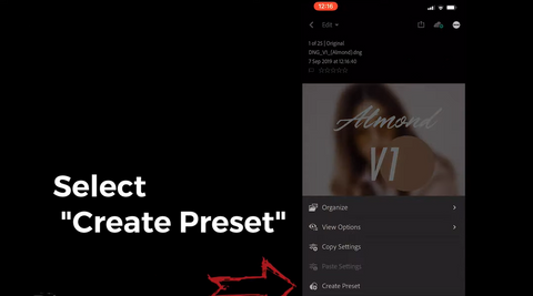 Choose create preset