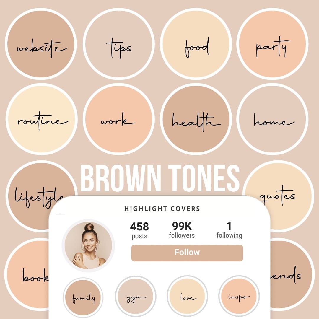 BROWN TONES IG HIGHLIGHT COVERS | Premium Quality | 123PRESETS