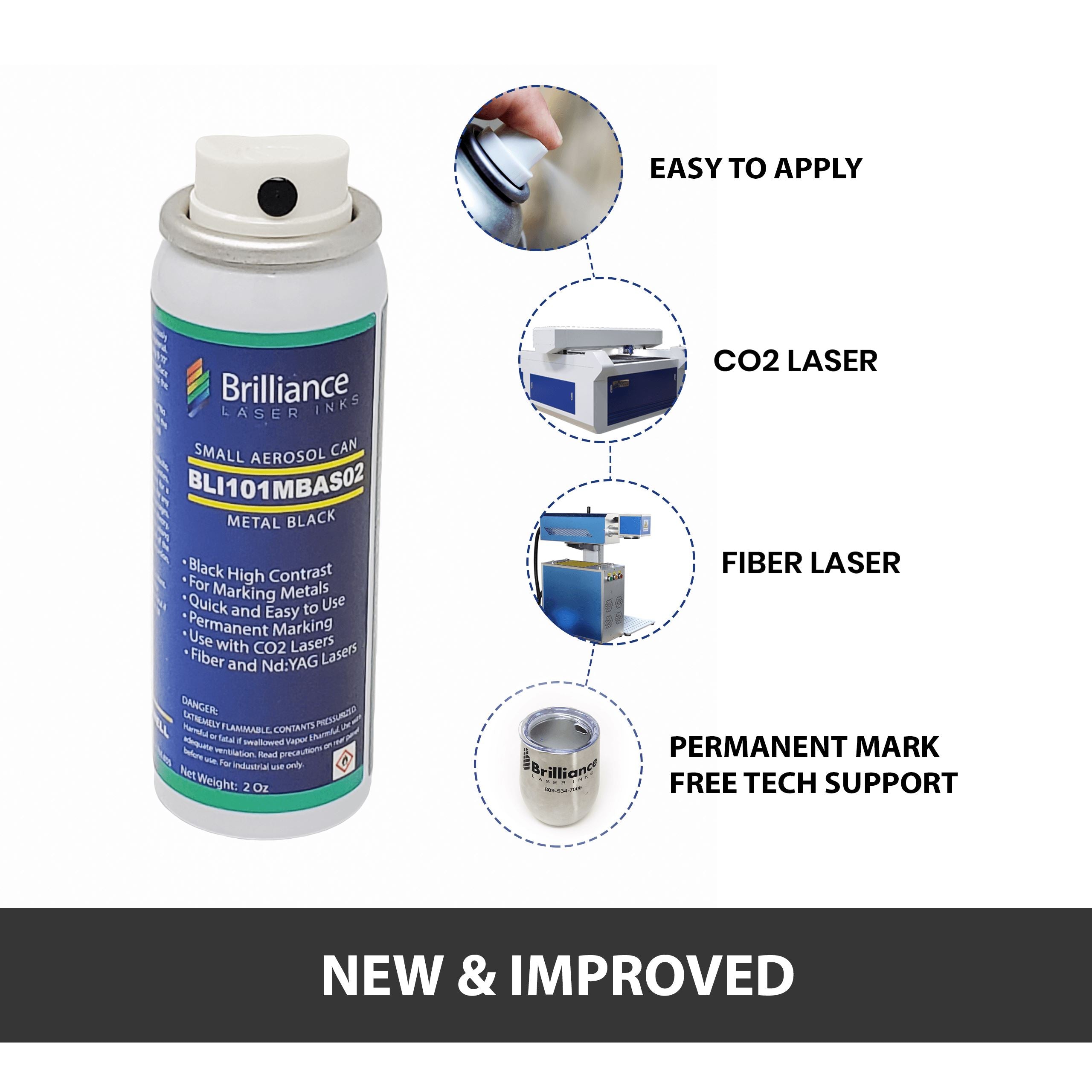 Metal Laser Marking Spray for CO2 Laser Engravers, 13oz Aerosol Can