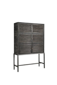 WEATHERFIELD CABINET - BLACK OAK / METAL