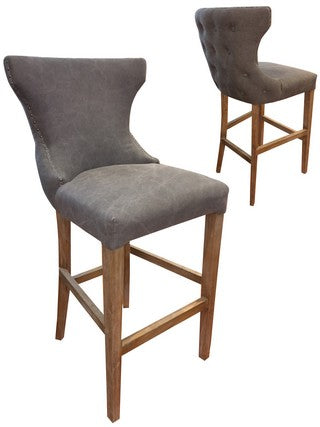 MIAMI BARSTOOL GREY CANVAS / OAK