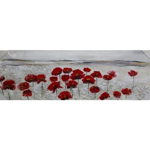 CANVAS POPPY FIELD RED - Luxe Living 