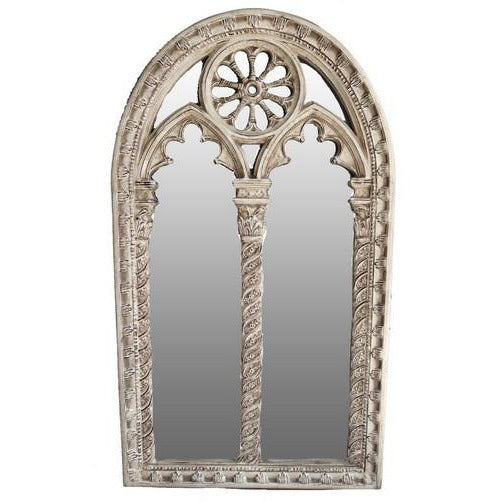 GOTHIC MIRROR ANTIQUED CREAM - Luxe Living 